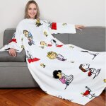 Deluxe peanuts snoopy plaid polaire  manches et poche kangourou super doux plaid canape grande taille ...