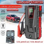 D�marreur de voiture 12v - jusqu� 6l gaz ou 4l diesel - booster batterie voiture - �cran lcd pinces de ...