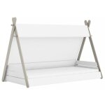 Demeyere lit tipi enfant avec sommier contemporain laqué blanc perle et gris - l 90 x l 200 cm - totem ... Demeyere lit tipi enfant avec sommier contemporain laqué blanc perle et gris - l 90 x l 200 cm - totem ...