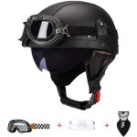 Demi - casque en cuir style r�tro casque de moto demi - casque de moto casque dot pour adultes a