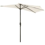 Demi parasol - outsunny - 5 entretoises m�tal - chemin�e incluse - toile en polyester haute densit� - ...