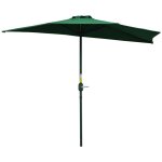 Demi parasol - outsunny - 5 entretoises m�tal - chemin�e incluse - toile en polyester haute densit� - ...