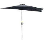 Demi - parasol - outsunny - ouverture fermeture manivelle - mtal polyester 180 g / m - 269x138x236cm ...
