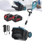 Deneigeuse �lectrique fraise � neige sans fil 3000mah poign�e � l?angle r�glable 2500rpm avec 2 batteries ...
