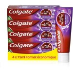 Dentifrice - colgate - max white purple reveal - blanchiment dentaire - menthe - 4 x 75 ml
