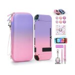 Depthot switch 16 en 1 d�grad� rose violet �tui compact avec protection �cran coque cartes de jeu et ...