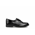 Derbie fille - geox - agata - cuir verni noir - laçage - confort exceptionnel Derbie fille - geox - agata - cuir verni noir - laçage - confort exceptionnel