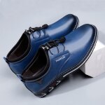 Derby cuir chaussures homme confortable - sport de la mode - bleu taille 38 - 48