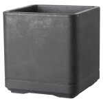 Deroma pot de fleurs cube cosmo - 38 x h39 cm - anthracite - a r�serve deau - roulettes