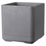 Deroma pot de fleurs cube cosmo - 38 x h39 cm - ashgrey - a r�serve deau - roulettes