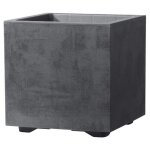 Deroma pot de fleurs cube millennium r - 25 x h25 cm - anthracite - a rserve deau
