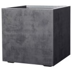 Deroma pot de fleurs cube millennium r - 49 x h495 cm - anthracite - a r�serve deau - roulettes