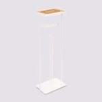 D�rouleur avec r�serve pour papier wc en m�tal blanc - longueur 185 x profondeur 12 x hauteur 59 cm