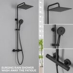 Colonne de douche - derw max - mitigeur thermostatique - pommeau 12 pouces - 5 fonctions - noir Colonne de douche - derw max - mitigeur thermostatique - pommeau 12 pouces - 5 fonctions - noir