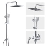 Colonne de douche - derw - max - douchette  main - chrom - hauteur rglable 74 - 109 cm