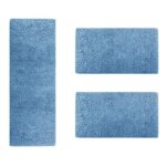 Descente de lit barcelona bleu clair 1 tapis 80 x 300 cm + 2 tapis 80 x 150 cm