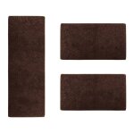 Descente de lit barcelona marron fonc 1 tapis 67 x 250 cm + 2 tapis 67 x 140 cm