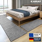 Descente de lit geneva gris anthracite 1 tapis 67 x 330 cm + 2 tapis 67 x 130 cm