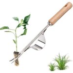 D�sherbeur manuel en acier inoxydable avec manche en bois fourche � racines de d�sherbage manuelle en ...