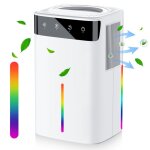 Dshumidificateur dair 2600ml - anti moisissure portable avec dgivrage lumire led - pour maison bain ...