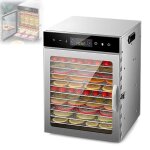D�shydrateur alimentaire 12 plateaux en acier inoxydable temp�rature r�glable de 30 � 90 �c minuterie ...