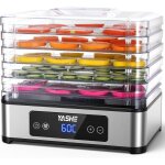 Yashe d�shydrateur alimentaire 5 plateaux inox 35?70�c minuterie 1?48h 400w - fruits jerky herbes friandises ...