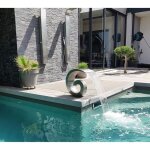 Fontaine cascade piscine california inox bross - hauteur 50cm
