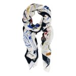 Desigual charpe crme multicolore pour femme - arty trazo rectangle foulard beig fresh 315841