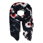 Desigual charpe noir pour femme - dot flower rectangle foulard 296677