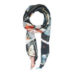 Desigual charpe noir pour femme - foxtrot wrinkled foulard 321001