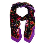 Desigual charpe noir pour femme - mixed flowers rectangle foulard 287191