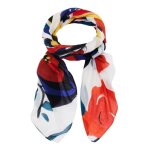 Desigual charpe rouge bleu pour femme - foulard lyra rectangle multicolor fuchsia 300210