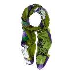 Desigual charpe vert violet pour femme - foulard flowers lacroix rectangle moss 321016