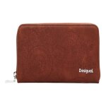 Desigual porte - monnaie marron pour femme - mone dejavu fiona long wallet camel 300175