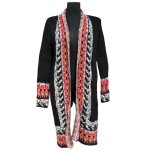 Desiguual noir cardigan chaud pour femmes taille xs ethno motif long Desiguual noir cardigan chaud pour femmes taille xs ethno motif long