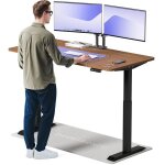 Desktronic bureau assis debout homeone 160x80cm - lectrique rglable en hauteur - chargeur usb / usb ...