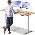 Desktronic bureau assis debout homepro 200x80cm - �lectrique r�glable en hauteur - chargeur usb / usb ...