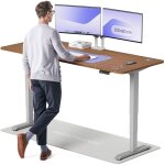 Desktronic bureau assis debout homepro 200x80cm - �lectrique r�glable en hauteur - chargeur usb / usb ...