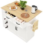 Desserte b�lot de cuisine � roulettes plateau avec grand placard2 tiroirsporte - serviettes�tag�re � ...
