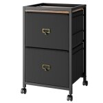 Desserte de bureau - caisson bureau de rangement avec 2 tiroirs mobile en mtal 40x40x67 cm - noir