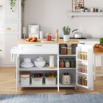 Desserte de cuisine 1325 x 44 (70) x 90 cm table buffet pliable chariot de cuisine avec 1 tiroir 3 portes ...