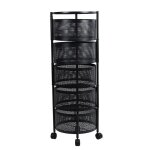 Desserte de cuisine 5 niveaux - tagre mtallique avec roues pivotantes 360 pour fruits et lgumes ...