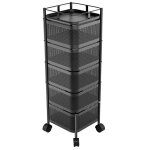 Desserte de cuisine - 5 niveaux - 4 roulettes - desserte rotative - corbeille à fruits pour fruits et ... Desserte de cuisine - 5 niveaux - 4 roulettes - desserte rotative - corbeille à fruits pour fruits et ...