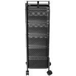 Desserte de cuisine � 5 niveaux chariot de cuisine avec roulettes rotatif noir 29x29x93cm