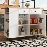 Desserte de cuisine chariot de rangement de cuisine pliable et mobile avec porte tiroirs et armoires ...