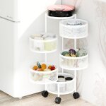 Desserte de cuisine - chariot � roulettes - chariot de service � roulettes - 5 niveaux - acier au carbone ...