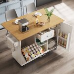 Desserte cuisine extensible 142x63x87 lot cuisine avec roulettes + porte pliante + tiroirs + tagres ...