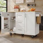 Desserte de cuisine ilot central moderne avec roulettes buffet avec veinures de bois porte - serviettes ...