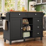 Desserte de cuisine lot chariot de service avec 5 tiroir + 1porte + tagre + porte - serviettebuffet ...