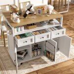 Desserte de cuisine �lot de cuisine moderne rangement multifonctionnel avec roulettes plateau pliable ...